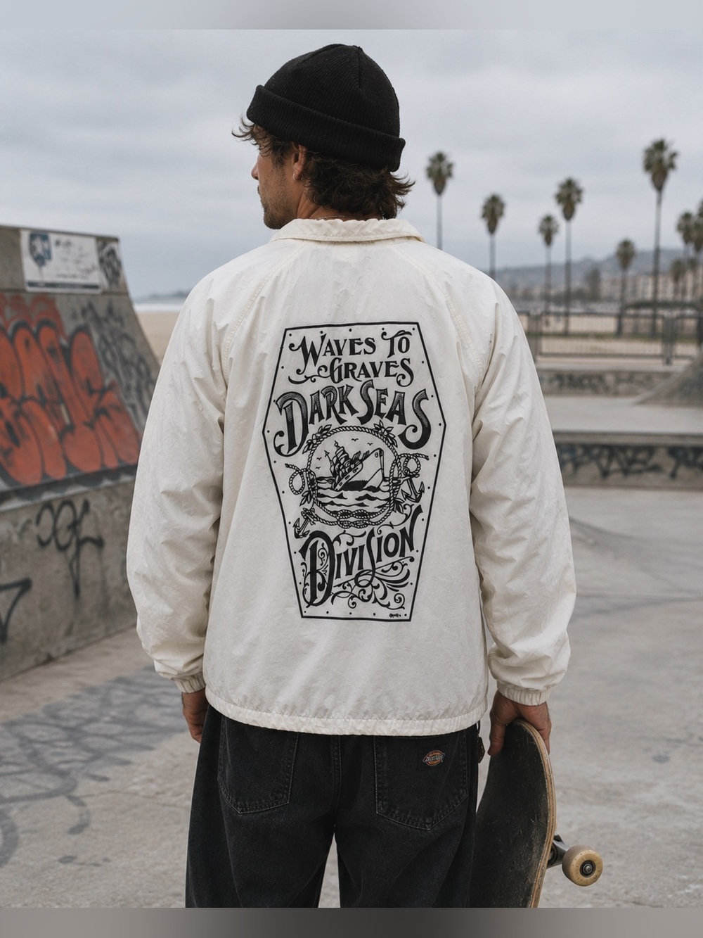 Loser Machine Company Dark Seas Division Waves to Graves Windbreaker Jacket
